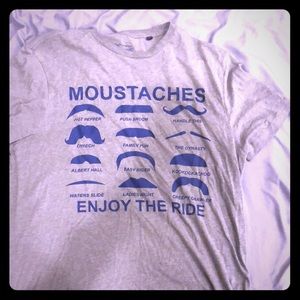 T-shirt with variety of mustaches